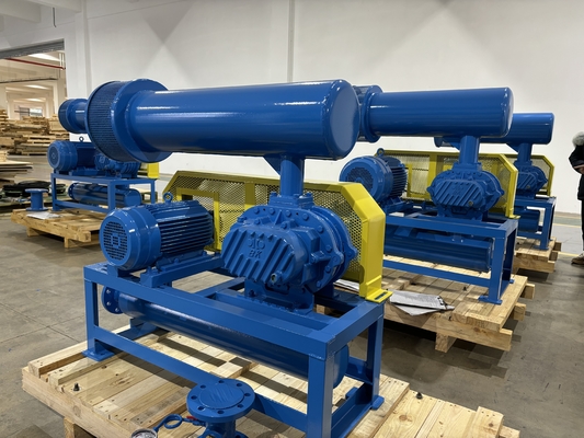 DN200 30-132 kw 10-80 kpa ルーツ ローータリー ロブ 吹風機 空気冷却 青色