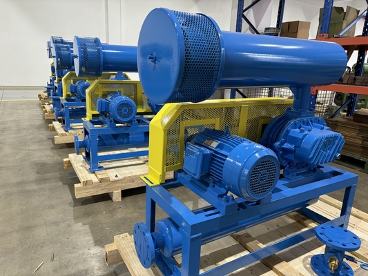DN200 30-132 kw 10-80 kpa ルーツ ローータリー ロブ 吹風機 空気冷却 青色